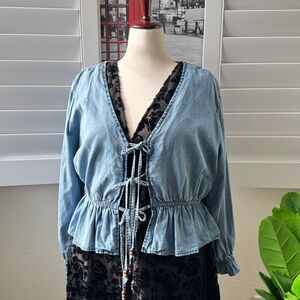 Speed Limit. Size 1x. The Blueberries are Denim Peplum Jacket